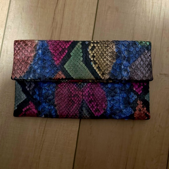 Handbags - 100% piton leather clutch multicoloured
